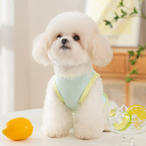 Chaleco refrescante de verano para mascotas, ropa fina de protección solar para Teddy Bichon Frise Schnauzer, gatos, verde claro, talla S - Product Image 1