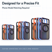 Coque de téléphone antichoc et anti-rayures en PC rigide avec anneau magnétique rotatif à 360° translucide givré pour iPhone 15 16 17 18 Pro Max