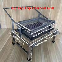 Barbecue à charbon de bois amovible et réglable avec grille rotative, foyer extérieur, brasero et réchaud à gaz pour usage domestique