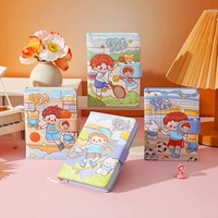 Étudiant rose Kawaii dessin animé livre enfants couverture rigide en cuir PU Journal aimant mignon cahier pour filles emballage personnalisé ZHE