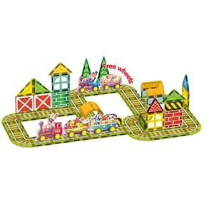 Jouets éducatifs pour enfants, blocs magnétiques, cubes créatifs pour scénarios simulés, piste <span class=keywords><strong>magnétique</strong></span> - Product Image 2