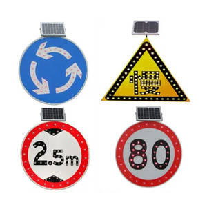 إشارات المرور بالطاقة الشمسية من سبائك الألومنيوم إشارات الحد من السرعة ضوء تحذير شمسي - Product Image 1