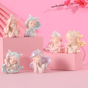 Ocean Girl Series Resin <b>Ornaments</b> <b>Car</b> Decoration Gift For Girls Birthday - Product Image 1