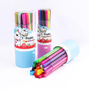 Bolígrafos de colores de acuarela de tinta no tóxica de secado rápido Foska con punta de 1mm para niños adolescentes o cualquier persona con paquete de tubo de tambor transparente - Product Image 1