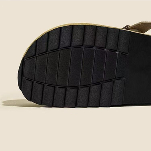 <span class=keywords><strong>Mules</strong></span> et sabots en daim pour hommes avec logo personnalisé, semelle intérieure en liège et semelle extérieure en caoutchouc, chaussures plates à semelle épaisse - Product Image 6