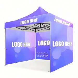 Custom 10 X 10 ft Outdoor <b>Trade</b> <b>Show</b> <b>Tent</b> With Backwal & Two Halfwalls for Advertising for Outdoor Exhibitions - Product Image 3