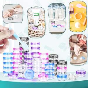 MotBach 100pcs 3g botol kosmetik bening tutup berwarna kecil Makeup sampel wadah <span class=keywords><strong>Mini</strong></span> spatula botol plastik kosong - Product Image 5