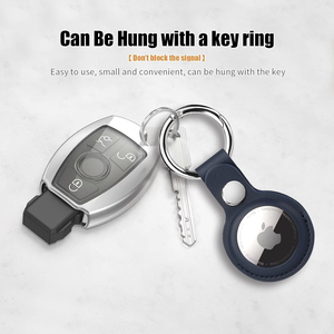 PU da chủ cho Apple không khí tag <span class=keywords><strong>Keychain</strong></span> Trường hợp với vòng kim loại Snap Keyring cho hành lý, chìa khóa, vật nuôi, trẻ em túi - Product Image 3