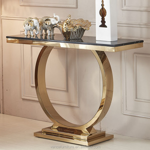 Rond doré <span class=keywords><strong>et</strong></span> Argent cadre mural décoratif marbre <span class=keywords><strong>console</strong></span> ensemble de table - Product Image 6