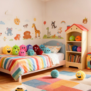 Ballon rebondissant gonflable en PVC, mignon et original, anti-stress, jouet pour enfants - Tailles 6/9/12 pouces - Product Image 5