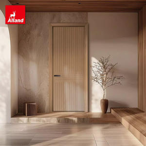 Puerta Interior de Madera de Diseño Minimalista de Alta Gama Alland, con Marco Estrecho de Grano <span class=keywords><strong>Vertical</strong></span>, Insonorizada y con Diseños Diversificados para Villas de Lujo - Product Image 4