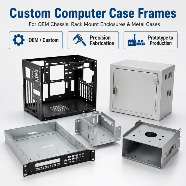 Custom Precision Computer Case Frame Sheet Metal Fabrication OEM Aluminum Steel Chassis Laser Cutting Bending Enclosure Parts