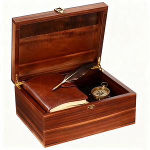 Mộc Mạc Châu Á Phong Cách Tự Nhiên Hộp Gỗ Thông Chất Liệu Với Có Thể Khóa Nắp Sơn Kỹ Thuật Cho Đồ Trang Sức Quà Tặng Đồ Trang Sức Đồ Vật Quà Tặng Cá Nhân - Product Image 1