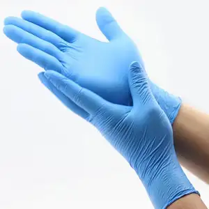 Grosir 3.5 mil sarung tangan nitril biru untuk ujian kotak bebas bubuk non steril 100 buah sarung tangan nitril