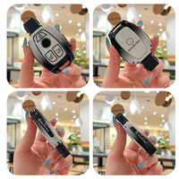 Casing Kunci Mobil dari Logam Paduan Seng, Silika Gel, dan TPU untuk Mercedes Benz Maybach C200L S450L CLASS, Dilengkapi Gantungan Kunci dan Kantung