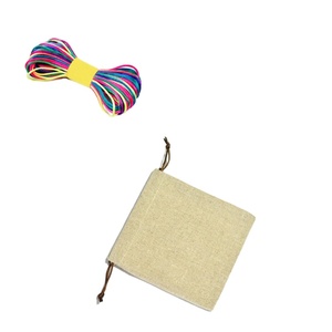 Bolsa de Embalaje Personalizada de Lino Natural con Cordón para Herramientas o Velas, con Parche de Algodón con Logotipo - Product Image 5