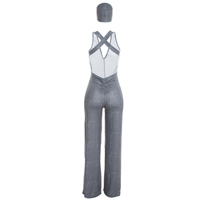 Viviblook D26JP243 Combinaison de yoga pour femme, nouvelle collection automne, sexy, sans manches, couleur unie, dos nu, décontractée, une pièce, avec bandeau - Product Image 6
