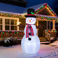 Guirlande lumineuse LED de Noël gonflable en forme de renne, bonhomme en pain d'épices et bonhomme de neige, décorations extérieures pour jardin et maison, réutilisable en polyester