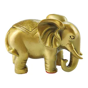 Fabrik anpassen Design verschiedene Größe Messing Elefant Statue Kupfer Skulptur Metall Elefant Ornamente
