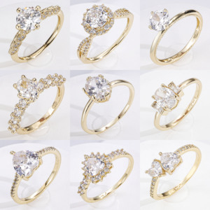 Bague élégante plaquée or 14 carats, style polyvalent, cadeau de luxe léger, idéale pour la vie quotidienne, s'accorde à tous les styles. - Product Image 1