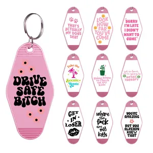 USON Factory Price Flower Mobile Letter Water Proof Motel Keychain Wallet UV DTF Transfers Decals Stickers For Key Chains