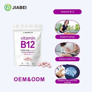 Tabletas de Vitamina B12 para Adultos de Marca Privada Jiabei, Personalizadas OEM/ODM, Suplemento para Apoyar la Salud del Sistema Nervioso - Product Image 4