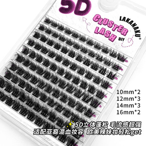 Lakanaku 5D Cluster Lash L01 D-Curl Faux Cils Épais Bouclés Segmentés Extensions DIY - Product Image 3
