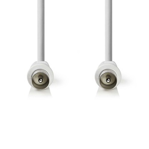 Coaxial <b>Cable</b> Male To Male 0.60 M White For Audio <b>Video</b> Connection - Product Image 1