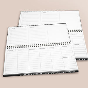 Bobine spirale personnalisée reliure rectangulaire couverture rigide horaire quotidien impression de planificateur d'horaire scolaire - Product Image 2