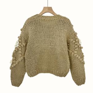 <span class=keywords><strong>Cardigan</strong></span> Lavorato <span class=keywords><strong>a</strong></span> <span class=keywords><strong>Mano</strong></span> E&L in Acrilico Traspirante Invernale da Donna Casual con Fiori 3D Girocollo Monopetto - Product Image 2