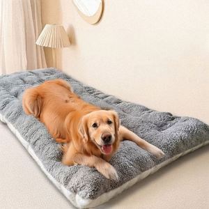 Modern Rectangle Solid Fashion Plush Thickened Dog Beds Comfortable Soft Eco-Friendly Large Cartoon Pet Sleeping Mats - Product Image 1
