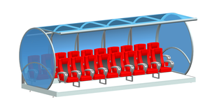 Banquillo Portátil Doble para Jugadores de Fútbol Elite, Banquillos Móviles para Fútbol, Banquillo para Sustitutos de Fútbol con Asientos <span class=keywords><strong>VIP</strong></span> SPY-<span class=keywords><strong>VIP</strong></span> - Product Image 4