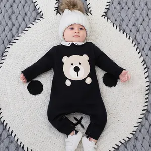 新生児クリーパーストライプアウターボディスーツセーター長袖ベビーロンパースニットロンパース9ヶ月から5歳幼児