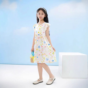 Robe <span class=keywords><strong>d</strong></span>'<span class=keywords><strong>été</strong></span> pour filles, style princesse coréenne, en coton, sans manches, pour petites filles, motif floral, brocart de soie, douce, vente en gros - Product Image 2