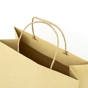 Sacs en papier kraft recyclables avec poignées personnalisées imprimées, adaptés aux aliments et aux petits accessoires, sacs en papier biodégradables - Product Image 3