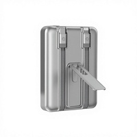 Chargeur sans fil transfrontalier trois-en-un, ultra-fin, magnétique, avec câble intégré, charge rapide, batterie externe portable en alliage