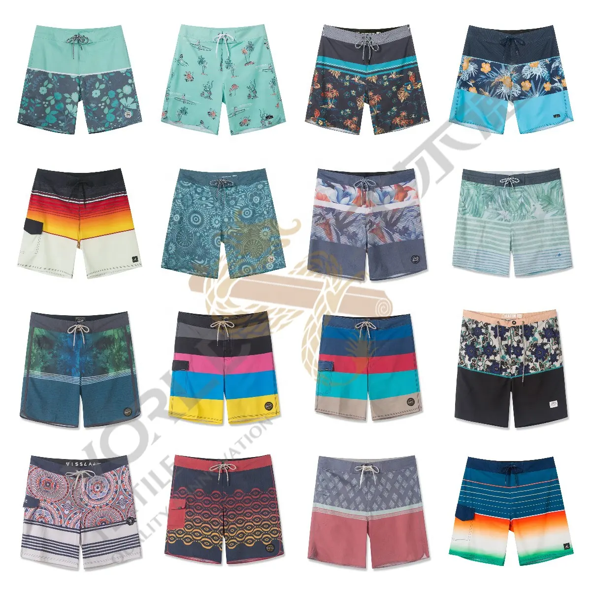 Design your own logo hurley swim trunks wholesale custom mens beach shorts 4 way stretch board shorts