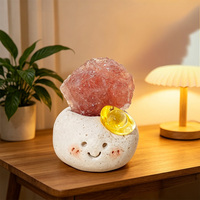 Figura de Cristal con Cara Sonriente, Mini, Adorno de Piedra Natural Curativa, Muñeco Adorable para Decoración del Hogar u Oficina, Regalo Reiki, Venta al Por Mayor