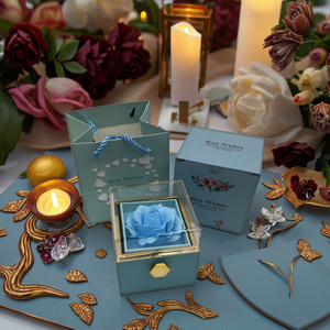 Creative Vintage Rotary <strong>Rose</strong> <strong>Jewelry</strong> <strong>Box</strong> for Necklace Luxury Custom Logo for Valentine's Day and Christmas Gift - Product Image 2