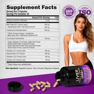 OEM/ODM kapsul Thistle susu 80% ekstrak Silymarin Dandelion Artichoke & TUDCA 20-dalam-1 mendukung pembersih hati, detoks & Perbaikan - Product Image 3
