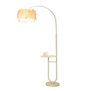 Lampadaire LED moderne en fer avec abat-jour en plumes, base E27, lumière chaude à intensité variable pour salon, décoration intérieure, design de luxe - Product Image 6