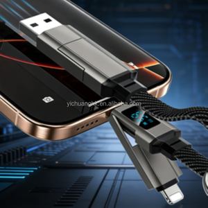 Cable de Datos Portátil de Cobre Puro para Llavero, Carga Súper Rápida, Revestimiento de PVC, 0.2m de Longitud, Compatibilidad USB, Funcionalidad Cuatro en Uno - Product Image 2