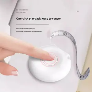 شريط قياس الجسم قابل للسحب مخصص بطول 2 متر، مقياس محيط مزدوج بمقياسين، شريط قياس ناعم مع زر قفل لقياسات الجسم للخياطين - Product Image 3