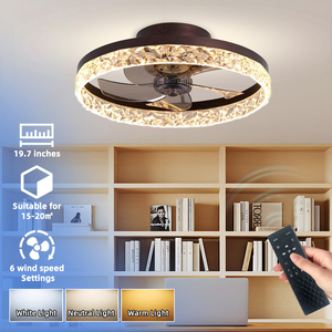 Luxe Moderne 5 Blades Led Plafondventilatoren Dc Motor Beste Thuis Afstandsbediening Metaal & Acryl Licht Metaal & Acryl Lichaam - Product Image 3