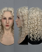 Masque réaliste en silicone fait main pour femme, avec caractéristiques d'apparence naturelle, pour la production cinématographique et les masques de célébrités.