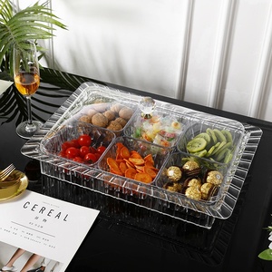 Plateau de service en acrylique avec anse avec composants Assiette de séparation en acrylique pour bonbons, noix, chocolat, biscuits, fruits - Product Image 6