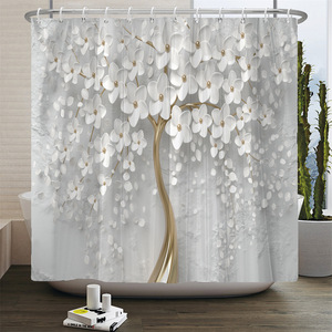 <span class=keywords><strong>Rideau</strong></span> <span class=keywords><strong>de</strong></span> <span class=keywords><strong>Douche</strong></span> Style 3D Élégant avec Motif Bouquet <span class=keywords><strong>de</strong></span> Fleurs Blanches Fantastiques, <span class=keywords><strong>Ensemble</strong></span> <span class=keywords><strong>Tapis</strong></span> <span class=keywords><strong>de</strong></span> Bain <span class=keywords><strong>et</strong></span> Décoration Florale pour la Maison - Product Image 2