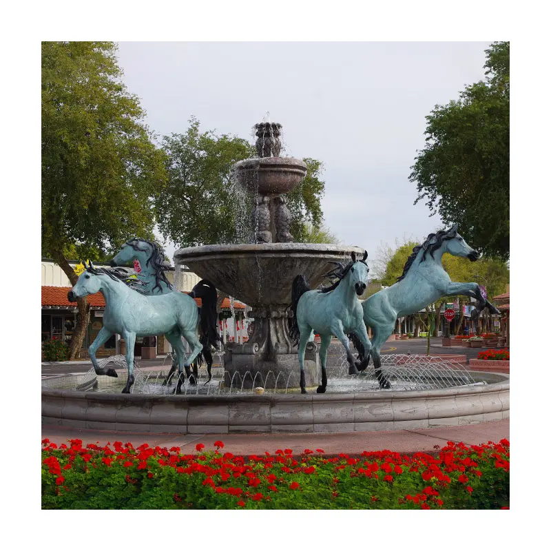 Moderne Tuin Messing Paard Decoratieve Handgemaakte Grote Metalen Bronzen Beeld Fontein Prijs