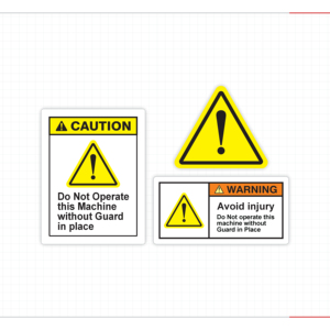 Do Not Operate Equipment Without Guard Safety Label for Manufacturing Systems and Production <b>Machinery</b> - Product Image 3