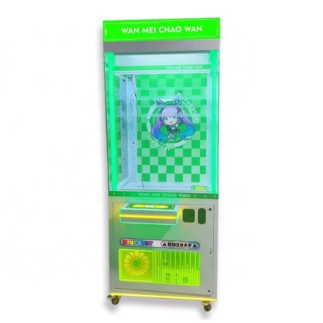 Mini Metal Coin-Operated Toy Arcade Crane Claw Machine with Bill Acceptor Fun Gift Machine for All Ages 1 Players Game Centers